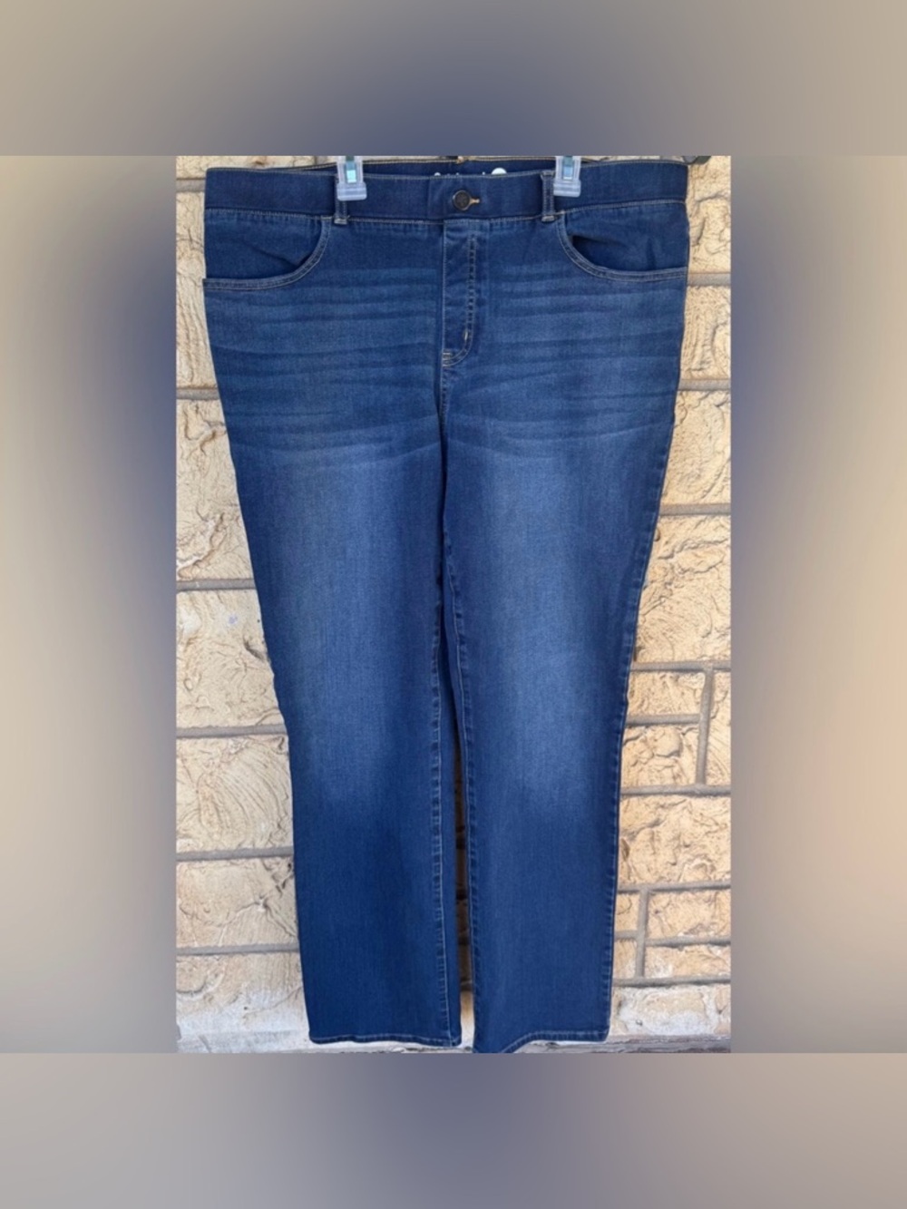 Betabrand Dark Blue Straight Leg Women's Jeans Stretch Size XXL